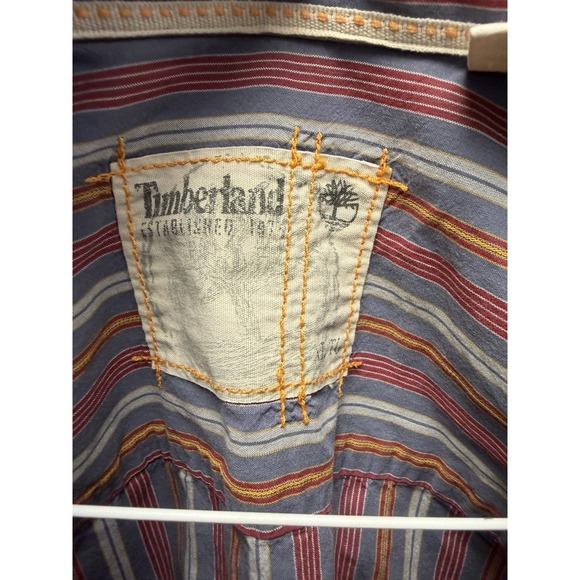 Timberland Shirt Mens XL Long Sleeve Button Down Striped Multicolor - Picture 5 of 6